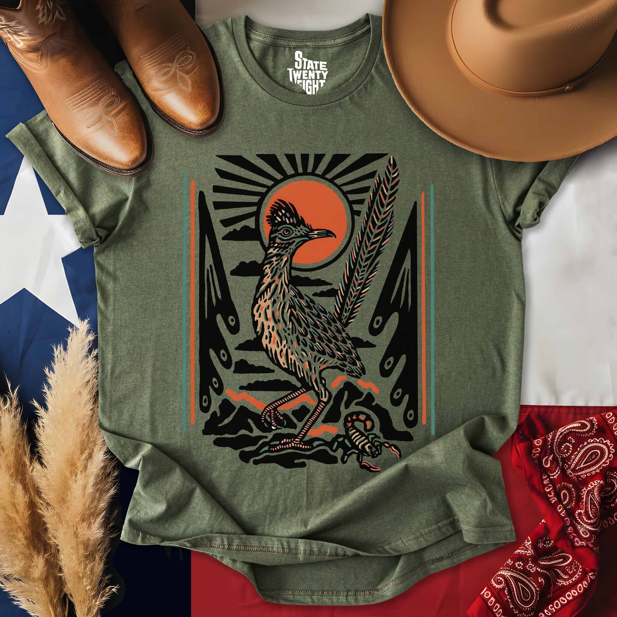 Gouache Desert Roadrunner T-shirt